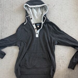 J. Crew Charcoal Hoodie with Light Gray Accents